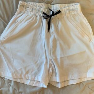 White Shorts with Black Drawstring